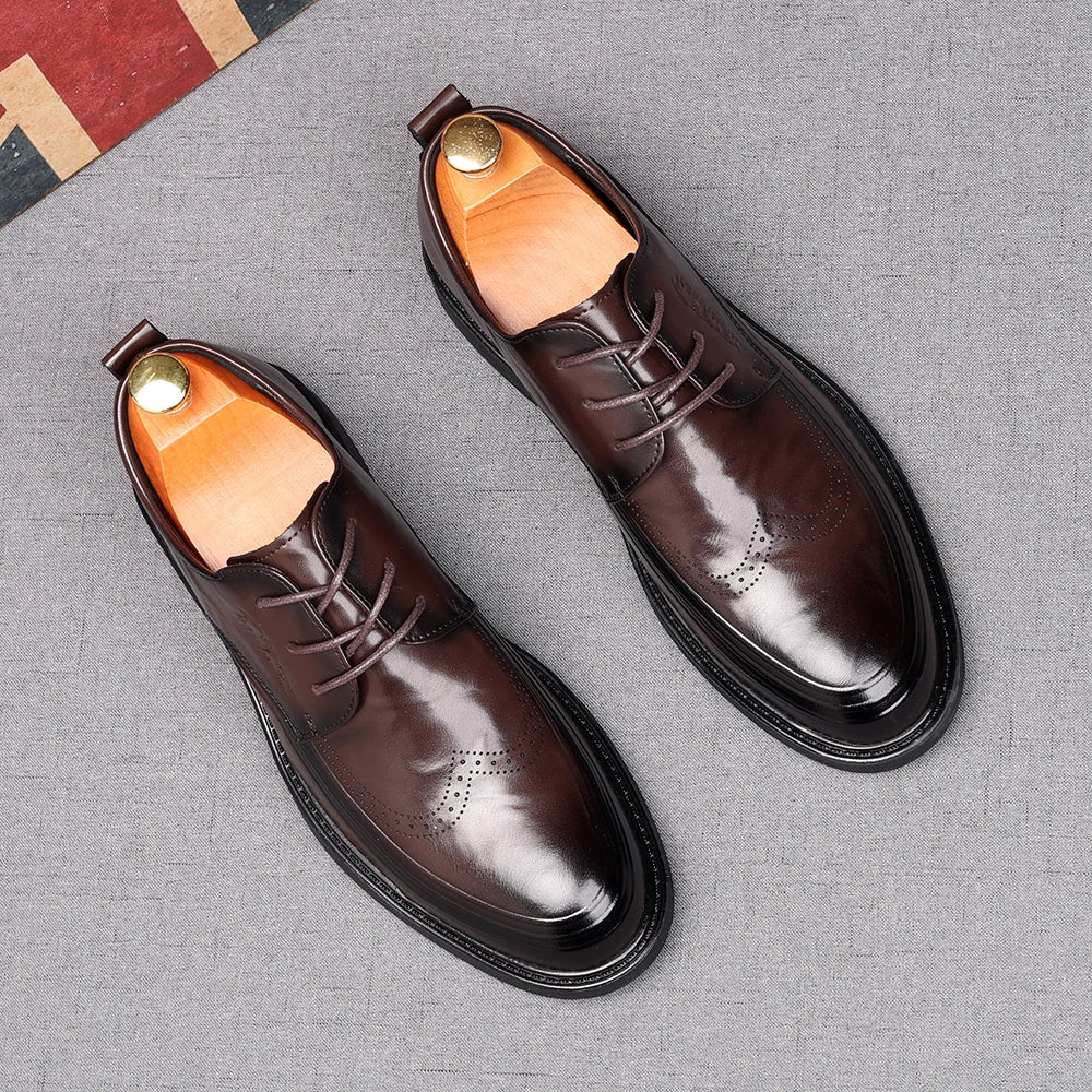 Men's Derby Shoes, Height Increasing, British Style