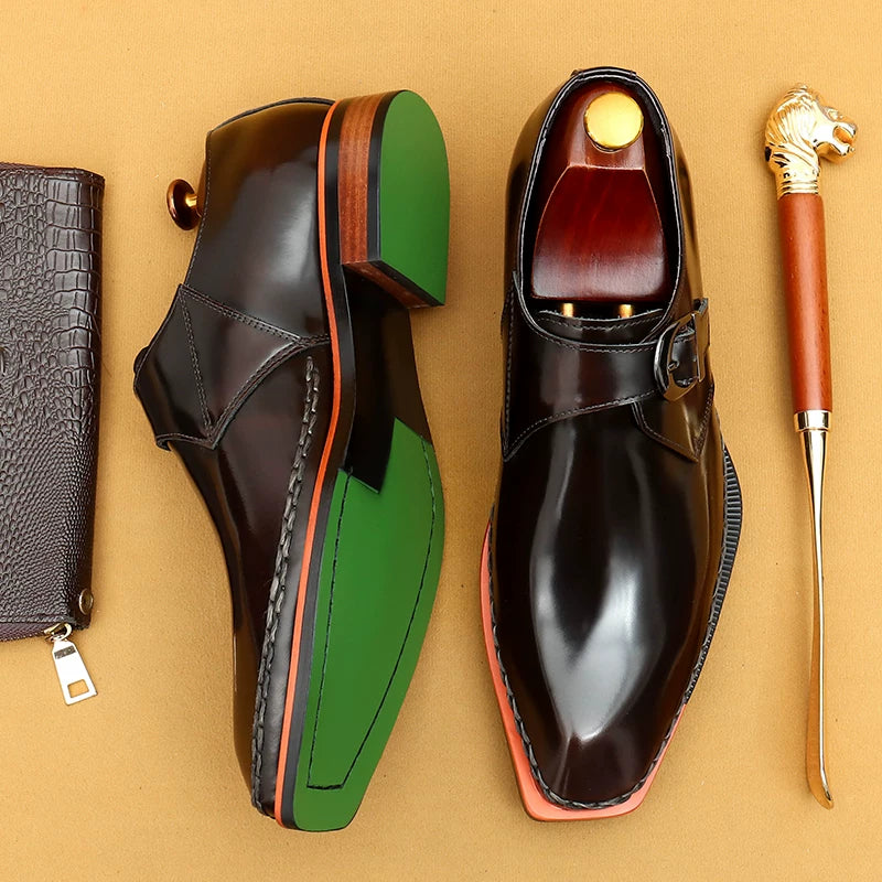Men's Genuine Leather Leather Shoes, Patent Leather, Slip-On