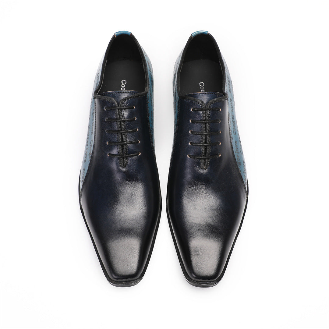 Men's Leather Derby Formal Shoes – Lace-Up, Retro