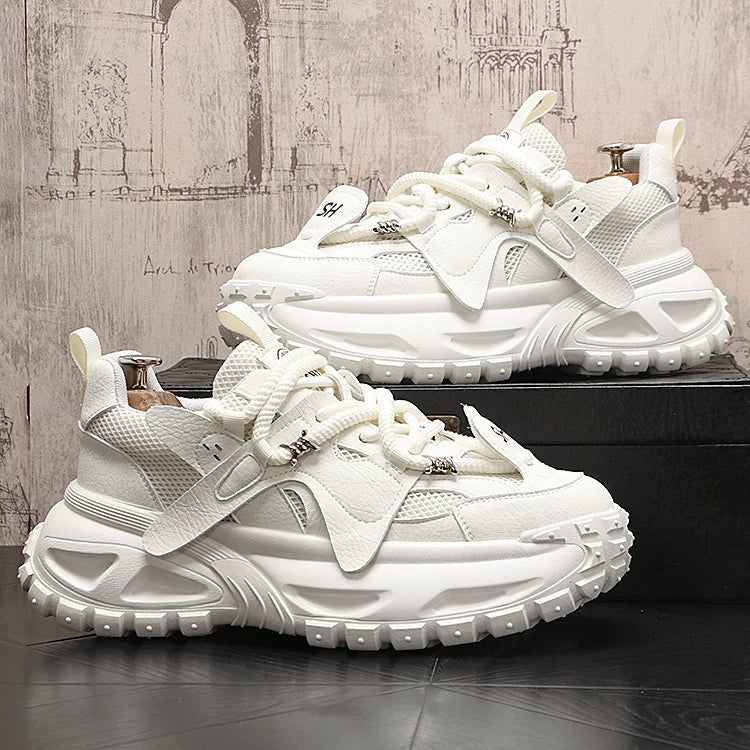 Men's 2026 Spring New Platform Mesh Color-Block Athletic Dad Shoes