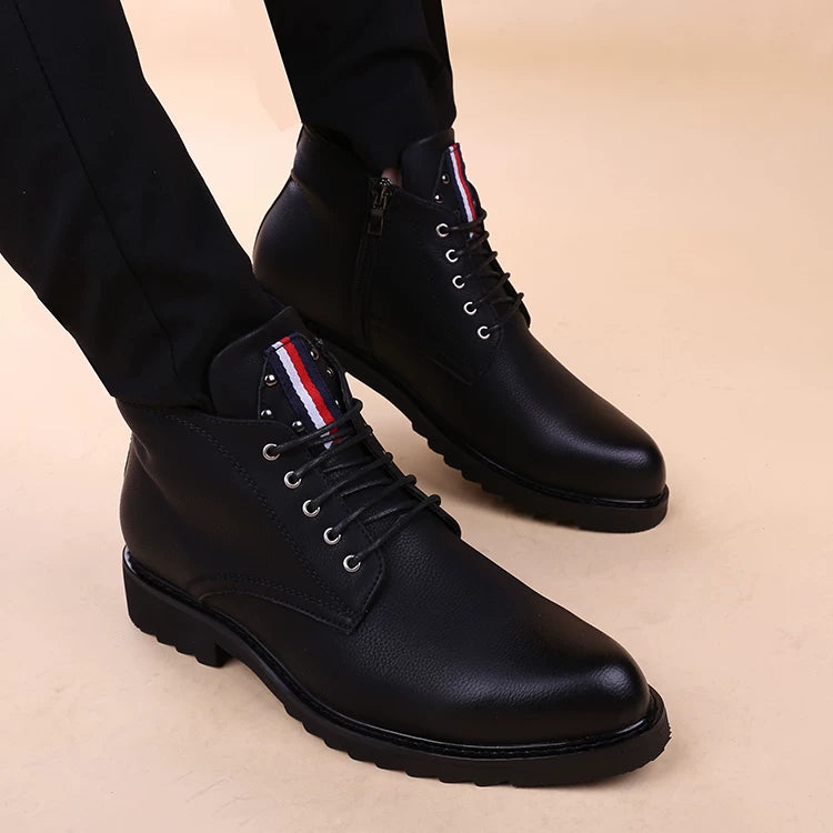Men's Martin Boots, Height Increasing, Pointed Toe