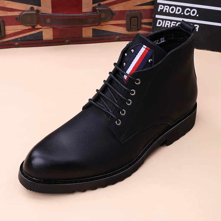 Men's Martin Boots, Height Increasing, Pointed Toe