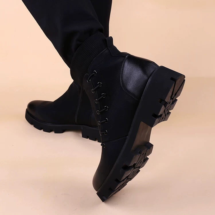 Men's Martin Boots, Height Increasing, Pointed Toe