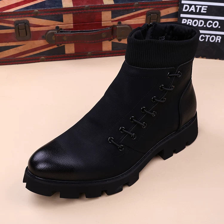 Men's Martin Boots, Height Increasing, Pointed Toe