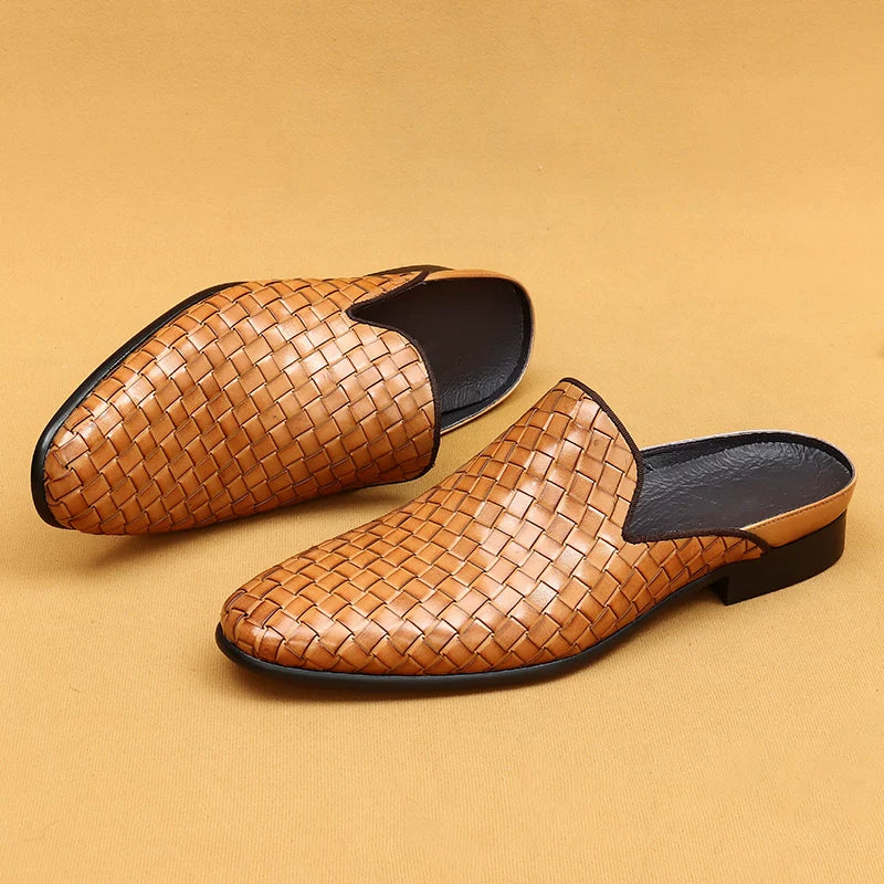 Men's Genuine Leather Sandals, Breathable, Slip-On