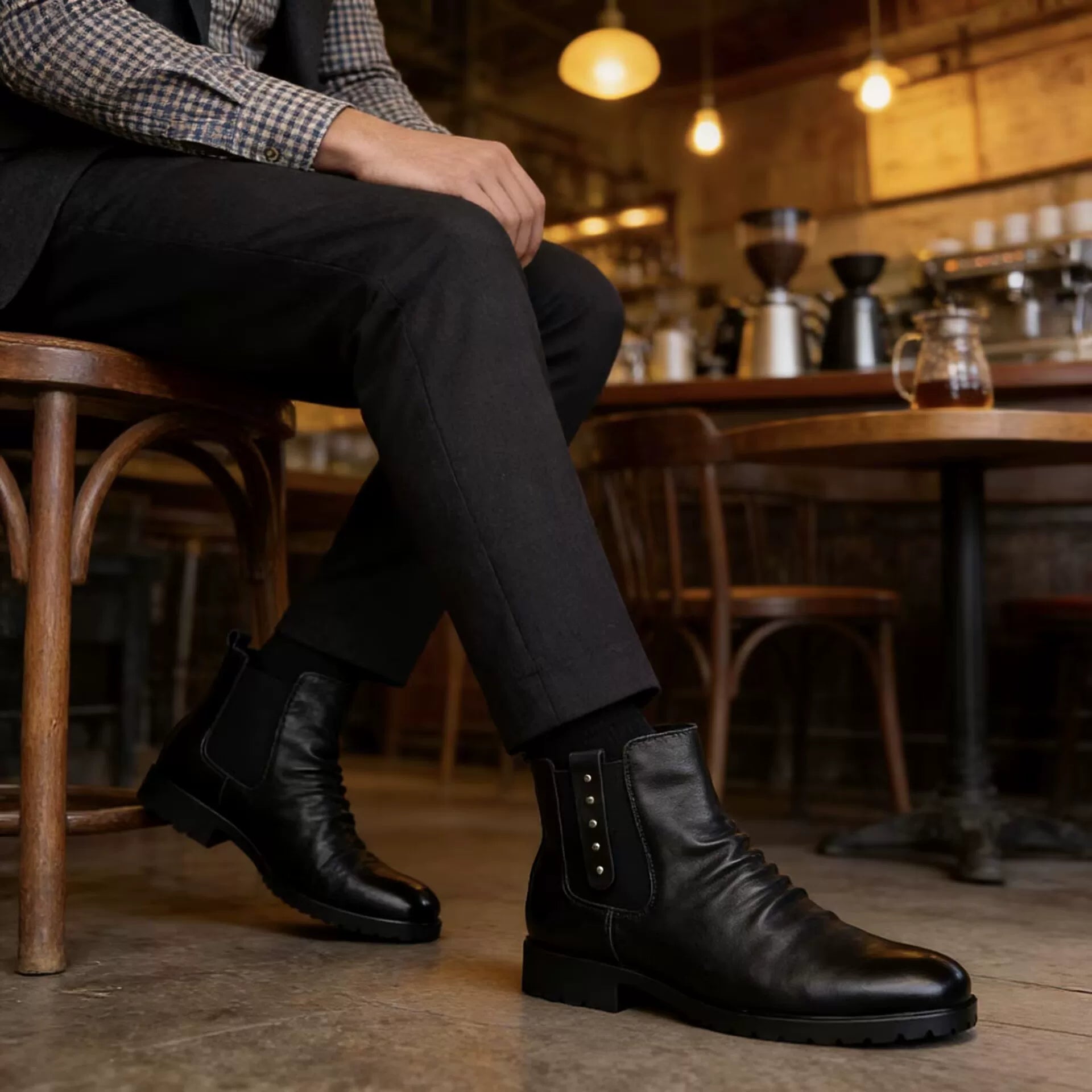 Men's Genuine Leather Martin Boots, Height Increasing