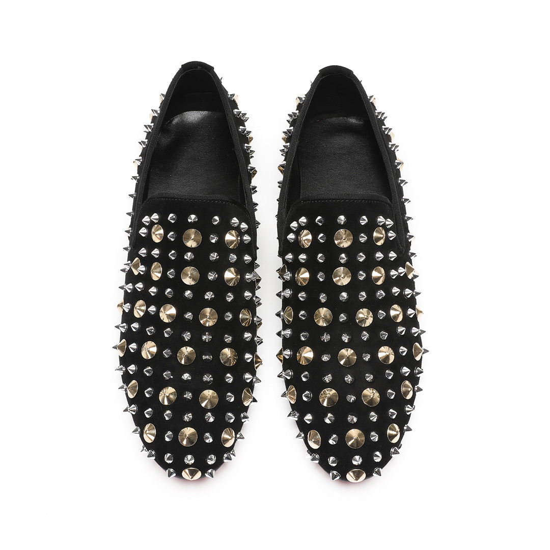 Loafers men's trendy shoes 2024 new rivet shoes men's trendy one-pedal lazy shoes personalized willow shoes men's shoes