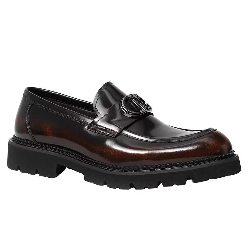 Men's Genuine Leather Loafers, Thick Sole, Breathable