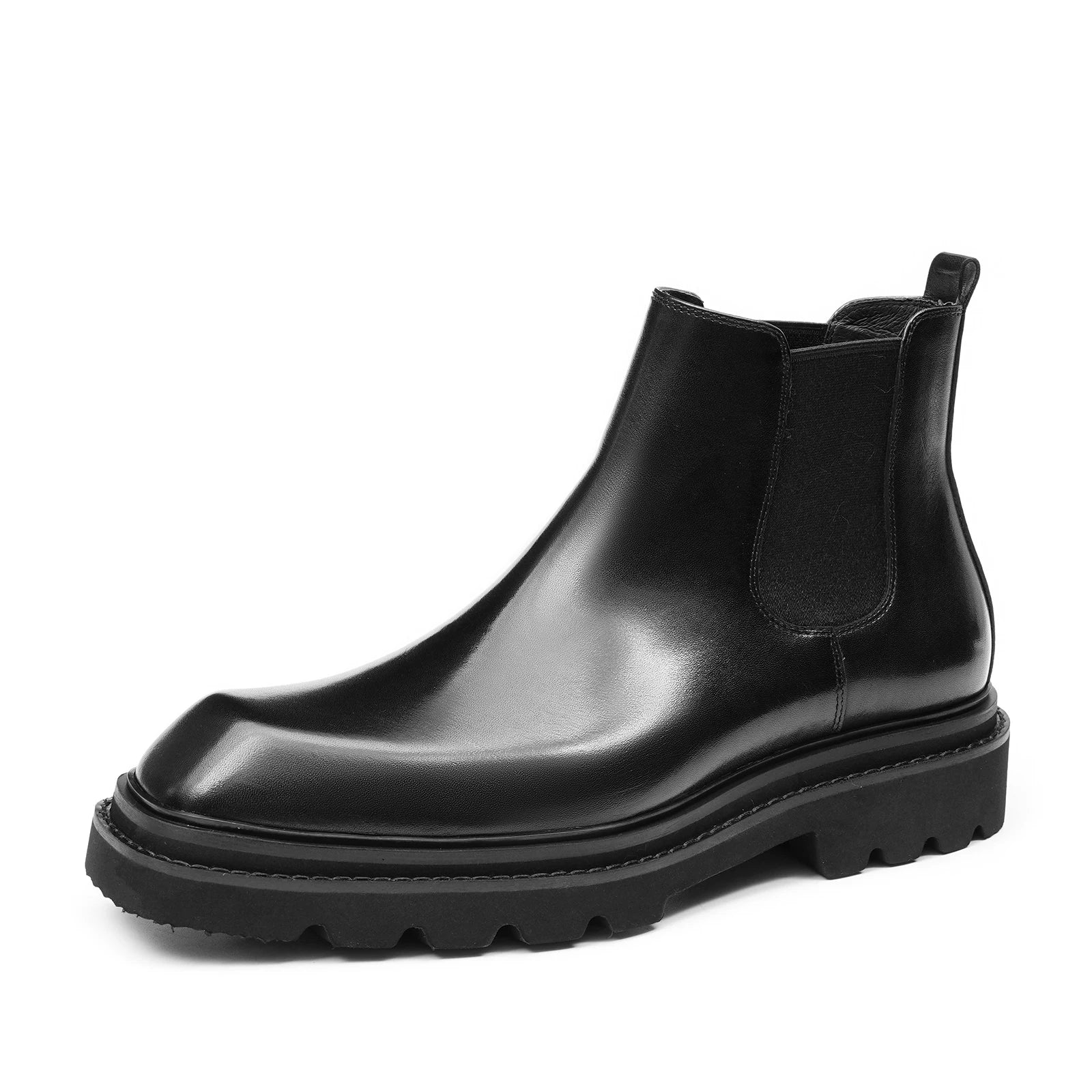 Men's Genuine Leather Martin Boots, Height Increasing, Thick Sole