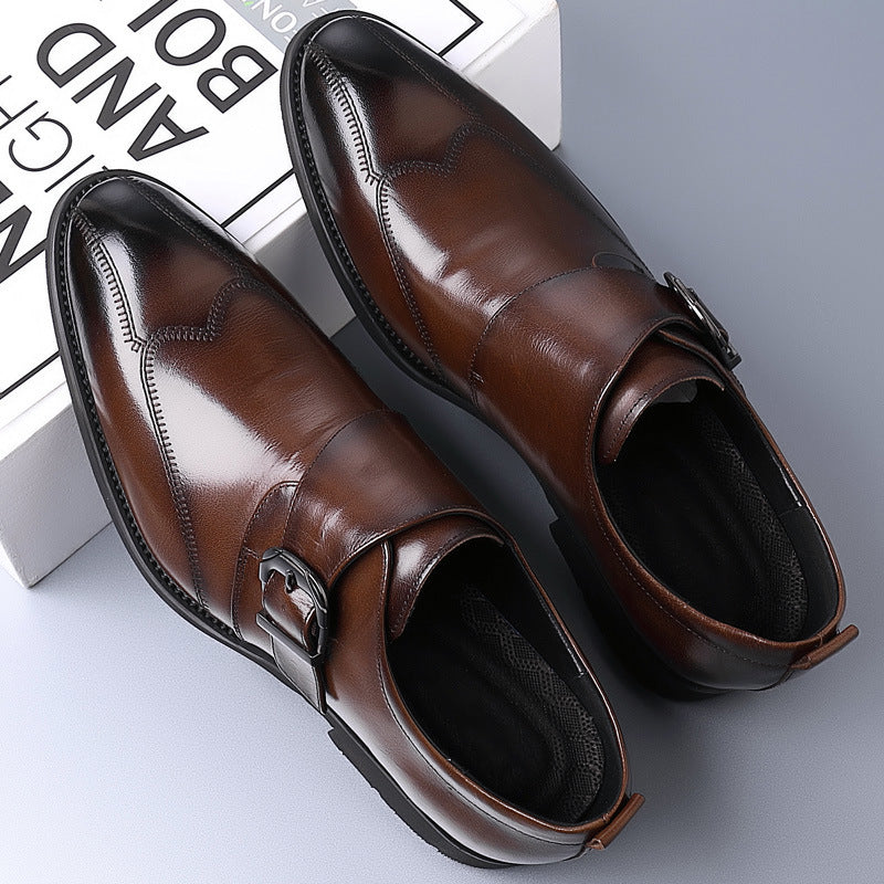 Men's Casual Leather Shoes - Color-Changing Buckle Design 3