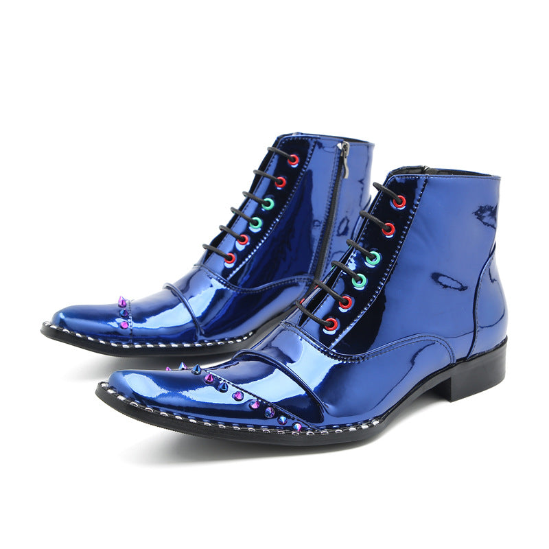 Chelsea boots men's shoes autumn and winter men's leather shoes Martin boots high-top British style outdoor tooling black waterproof leather boots