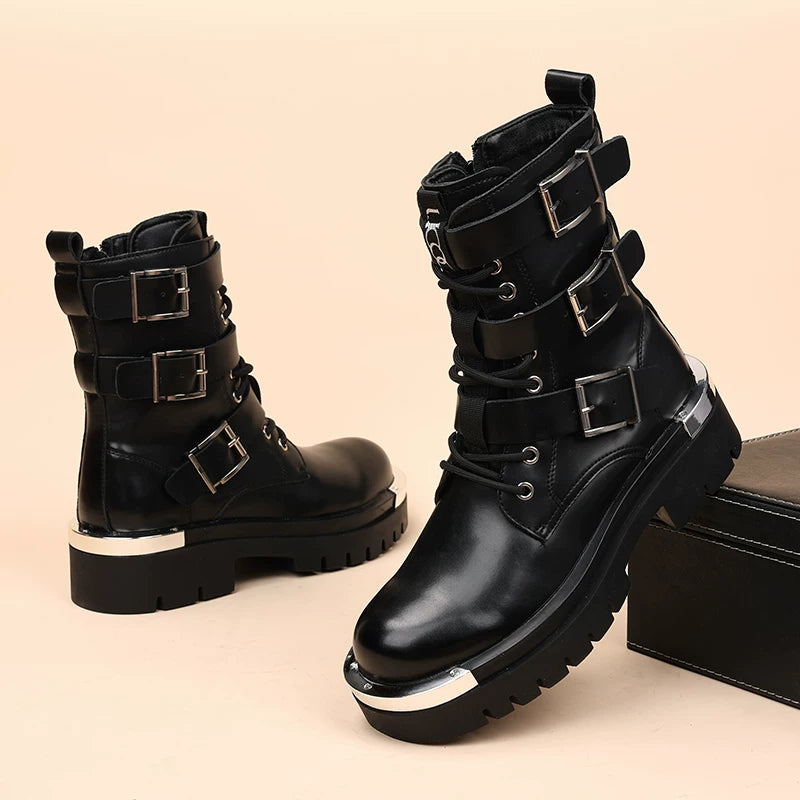 Men's Martin Boots, Height Increasing, Thick Sole