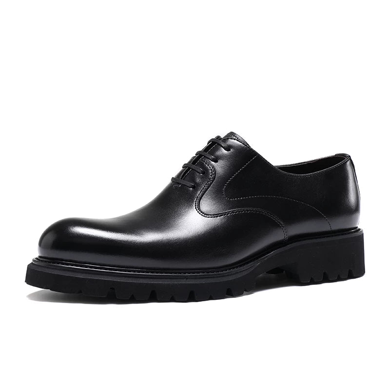 Men's Genuine Leather Oxford Shoes, Height Increasing, Pointed Toe