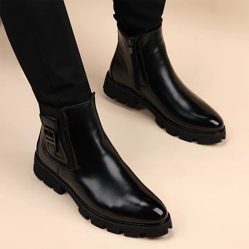 Men's Martin Boots, Height Increasing, Thick Sole