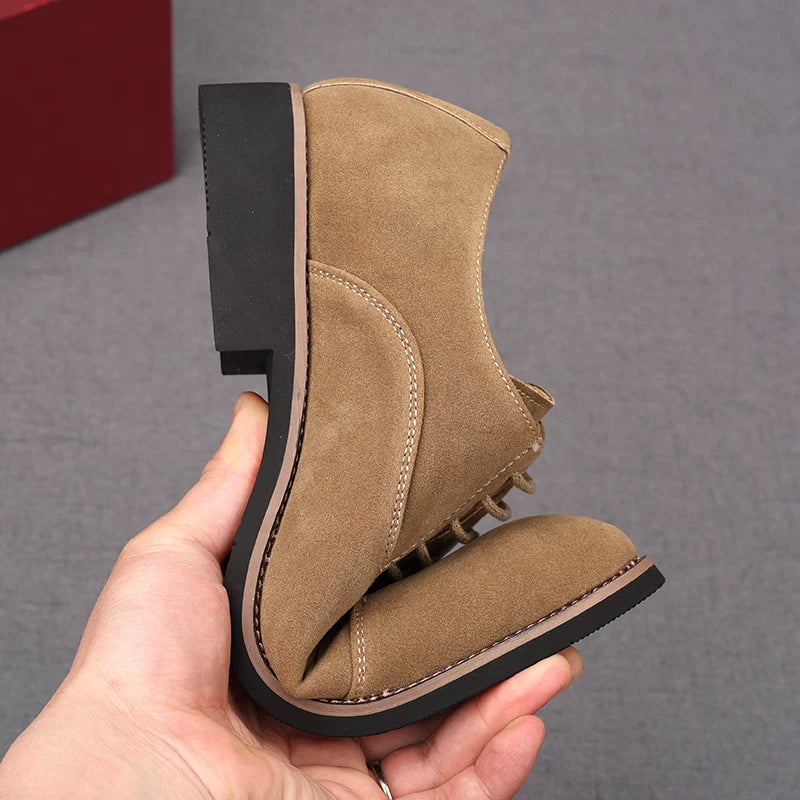 Men's Suede Derby Shoes, Height Increasing, Soft Sole