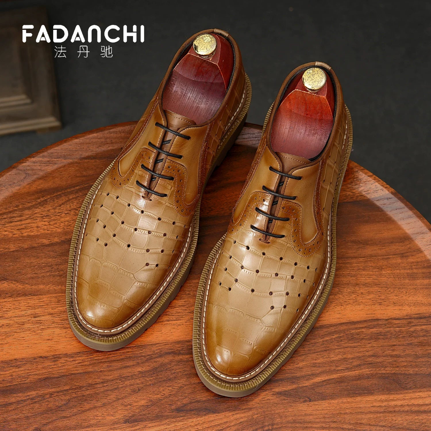 Men's Genuine Leather Oxford Shoes, Height Increasing, Breathable