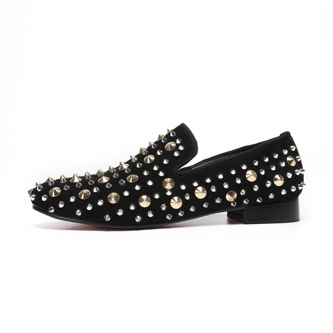 Loafers men's trendy shoes 2024 new rivet shoes men's trendy one-pedal lazy shoes personalized willow shoes men's shoes