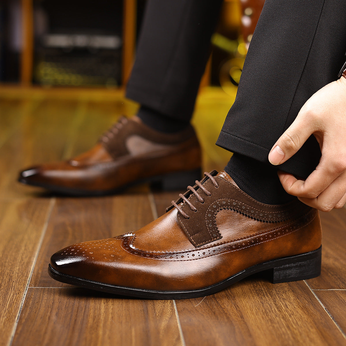Factory direct, cross-border exclusive: plus size (us 9-13) men's retro formal dress shoes - busines 3