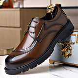 Mencasual leather shoes best selling tie back round toe thick sole big toe brown fashion british eas