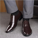 Men's new formal business leather shoes, casual korean style trendy british pointed toe breathable