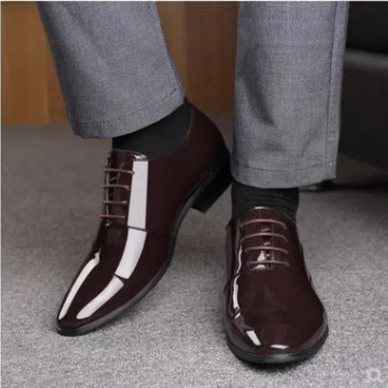 Men's new formal business leather shoes, casual korean style trendy british pointed toe breathable