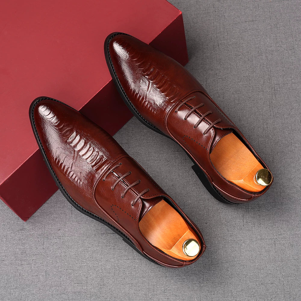 Men's Derby Shoes, Height Increasing, Pointed Toe