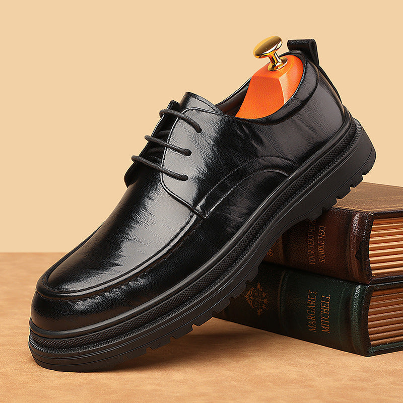 Men's british style versatile formal leather shoes - comfortable wedding groom shoes