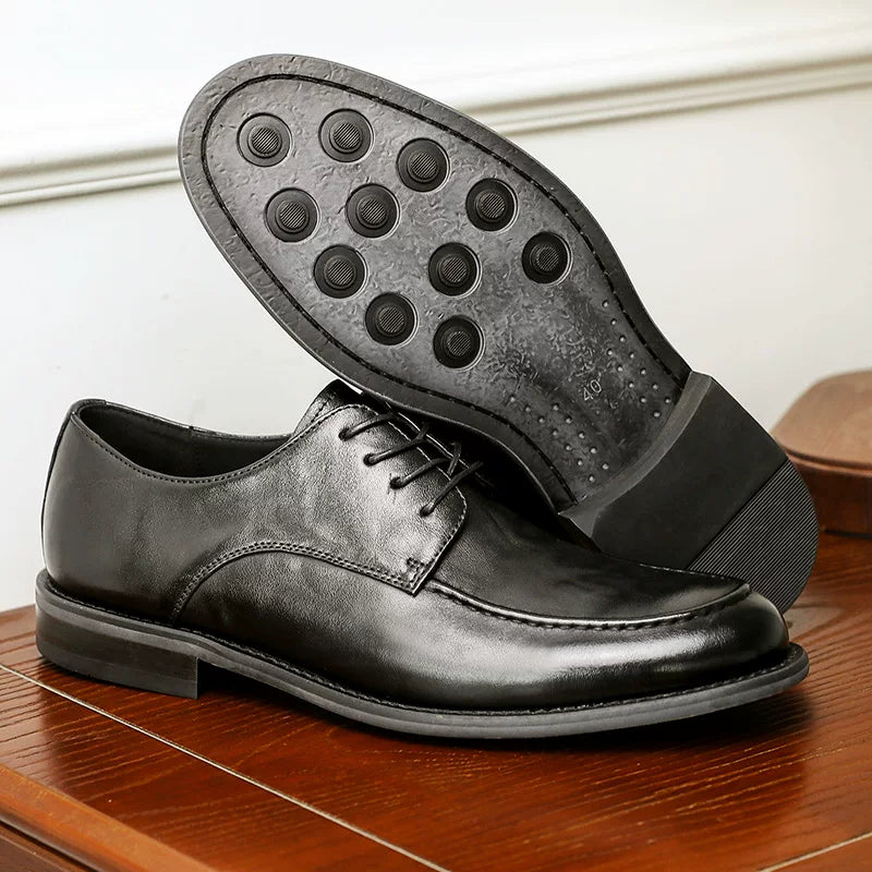 Men's Genuine Leather Leather Shoes, Height Increasing, Soft Sole