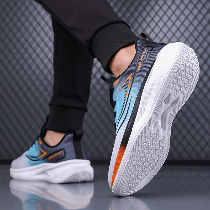 Plus size men's lightweight running sneakers, 2025 new mesh breathable casual travel shoes, soft sole shock absorption athletic shoes
