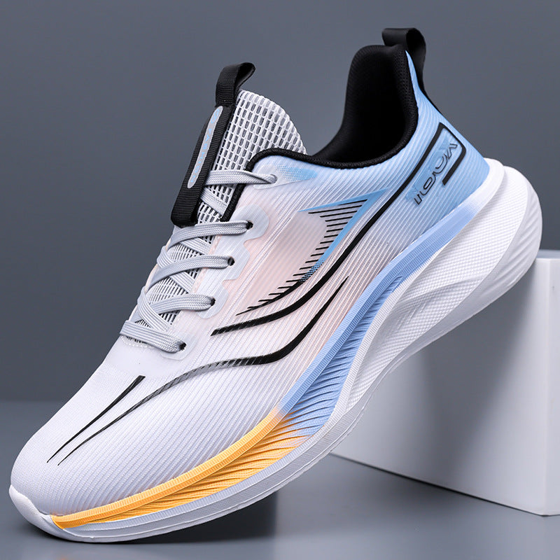 Plus size men's lightweight running sneakers, 2025 new mesh breathable casual travel shoes, soft sole shock absorption athletic shoes