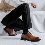 Plus size men's shoes - british style business casual leather shoes