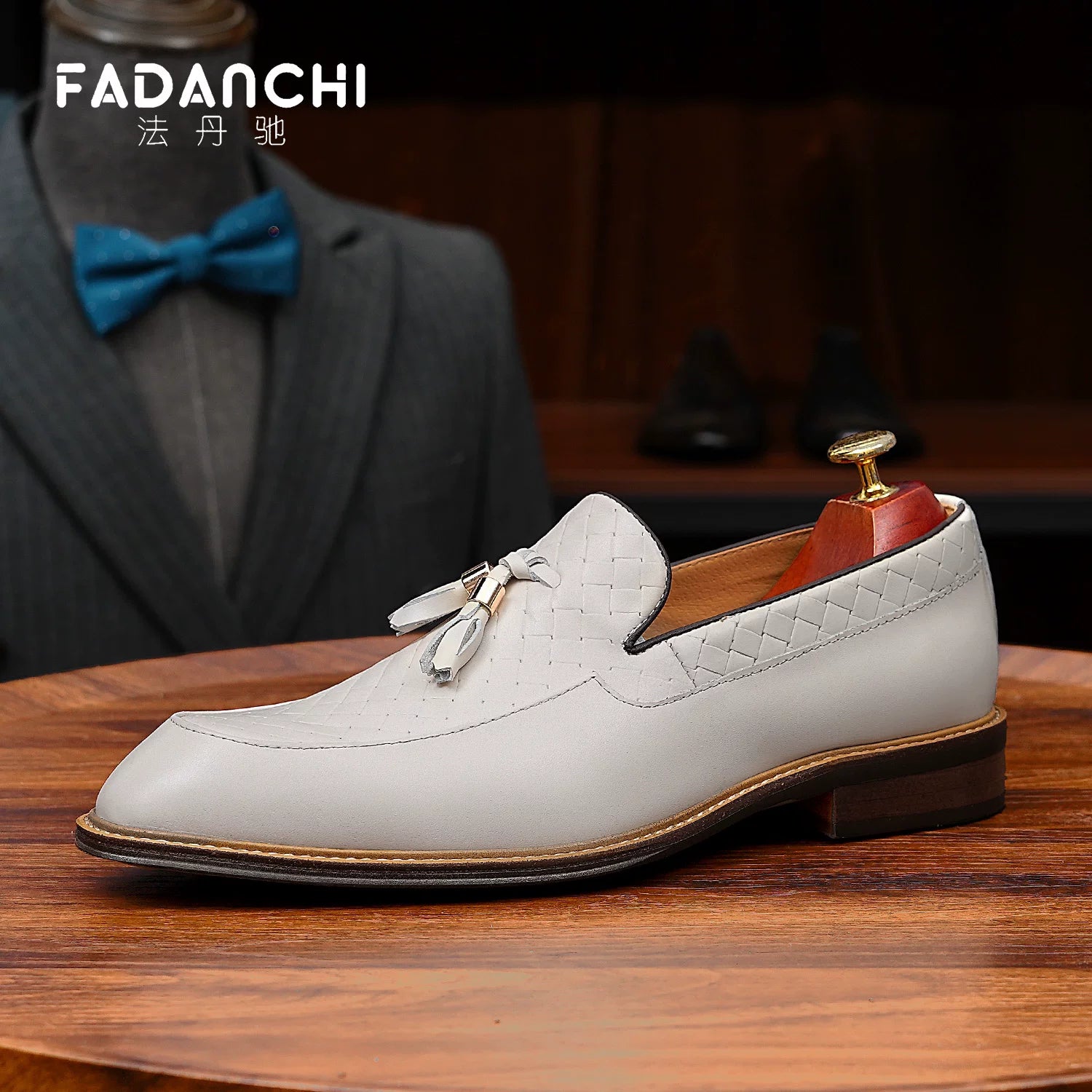 Men's White Genuine Leather Loafers, Breathable, Slip-On