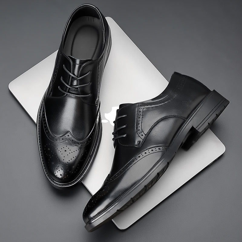 Men's leather dress shoes - premium spring collection: business formal, british style, wedding shoes