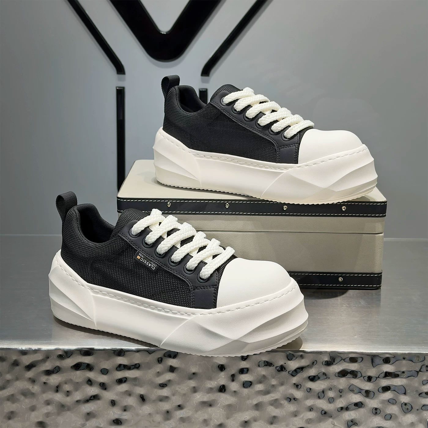 Men's Height-Increasing Platform Breathable Low-Top Big-Toe Canvas Shoes New