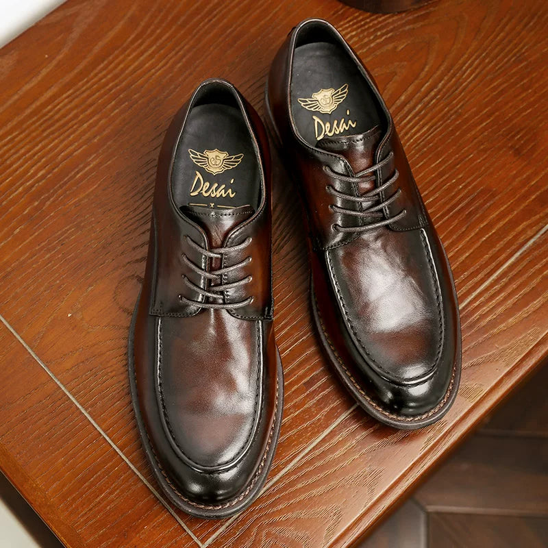 Men's Genuine Leather Leather Shoes, Height Increasing, Soft Sole
