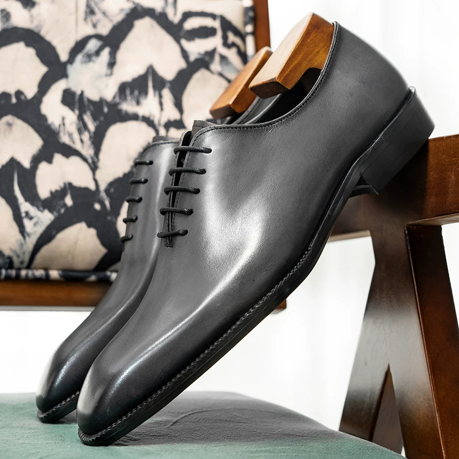 Men's Genuine Leather Oxford Shoes, Square Toe, Business