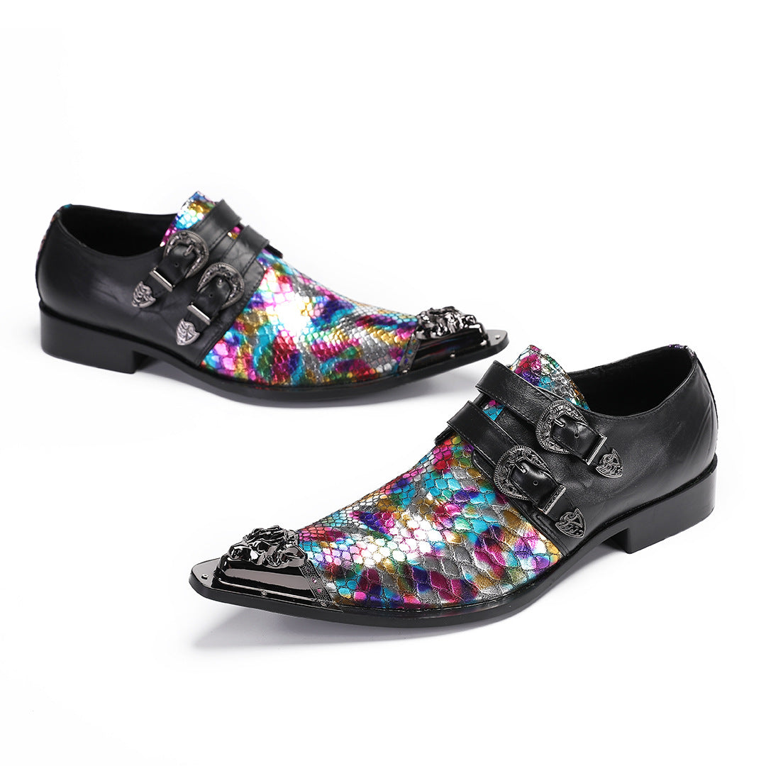 Leather Brock Men's Shoes Inland Derby Shoes Inside Groom Wedding Business Dress Casual Leather Shoes Men's Summer