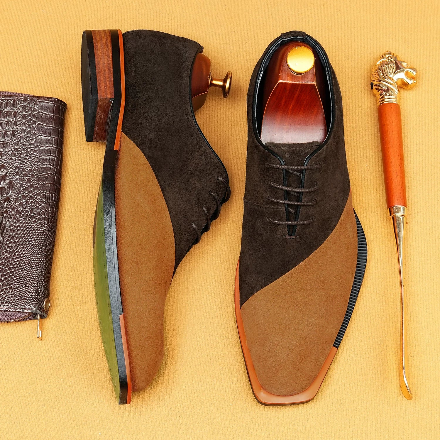 Men's Genuine Leather Oxford Shoes, Suede, Business