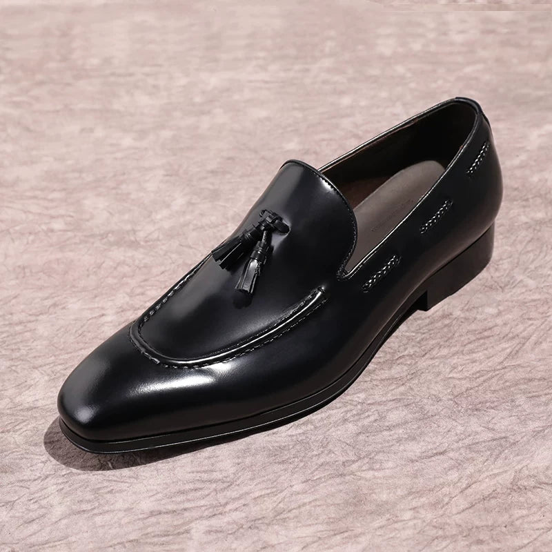 Men's Genuine Leather Loafers, Handmade, Pointed Toe