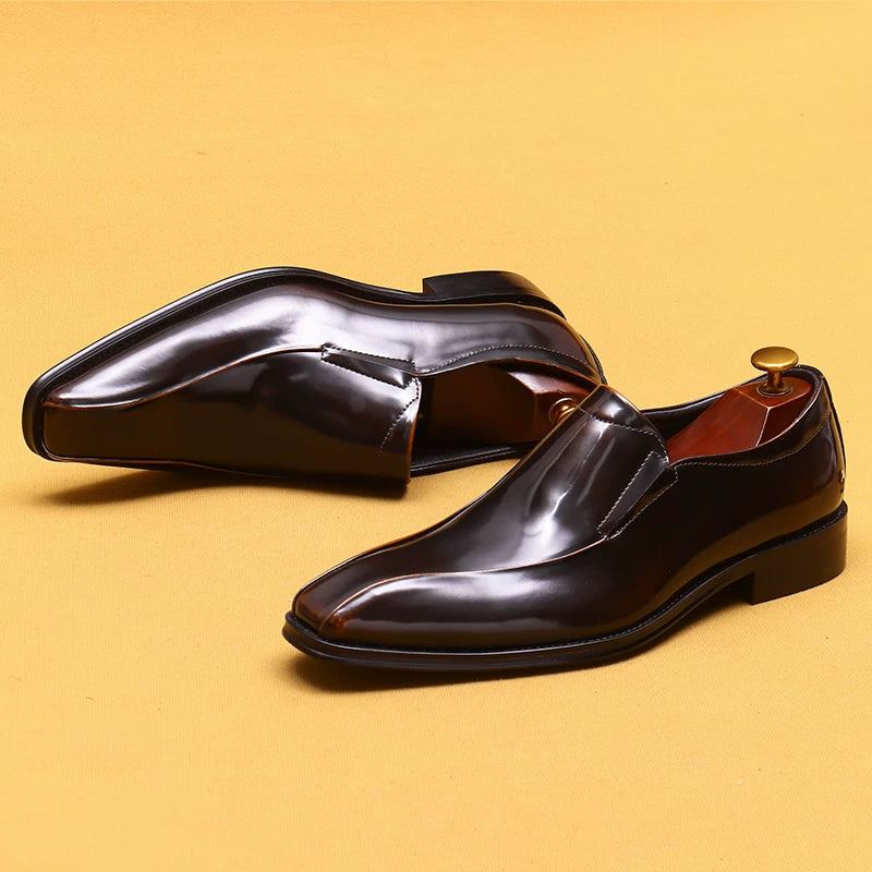 Men's Patent Leather Loafers, Slip-On, Glossy