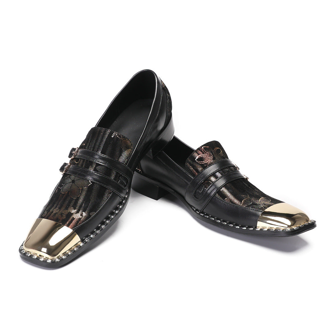New boys casual rivet shoes brand one-pedal rhinestone loafers spirit guy trend breathable men's board shoes
