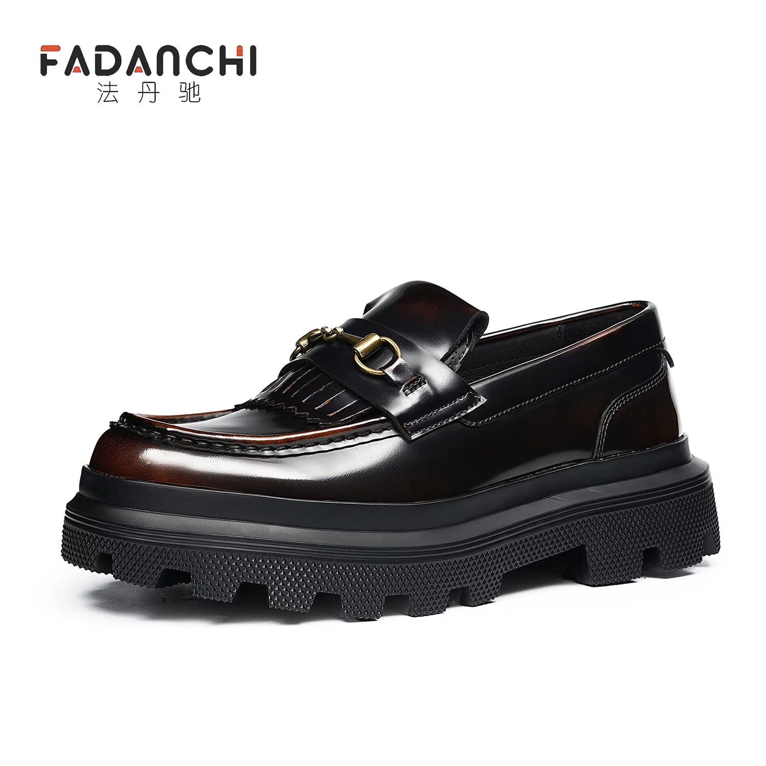 Men's Genuine Leather Loafers, Height Increasing, Thick Sole