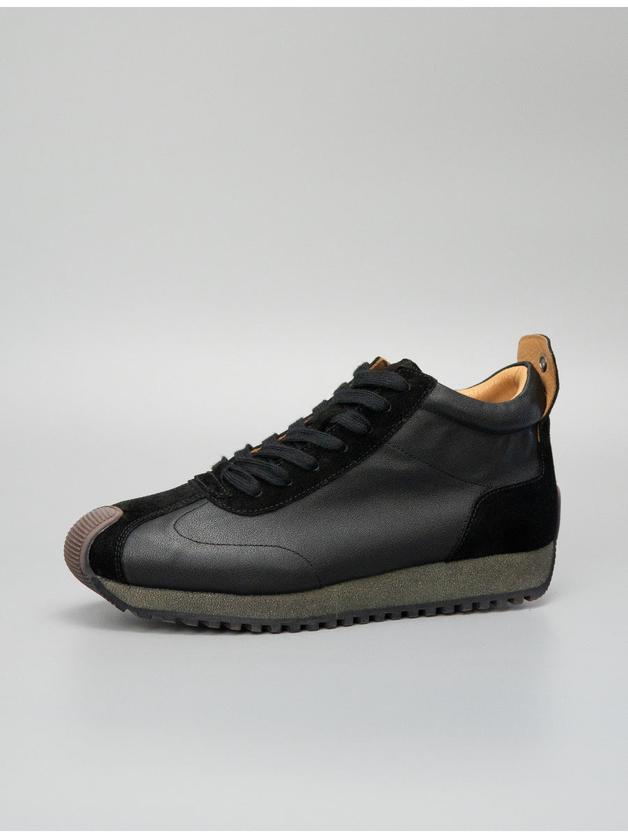 Sitao european station 2026 new arrivalretrocasual style easiest for matchtrendy shoesmen cowhide casual mid-top forrest gump shoes