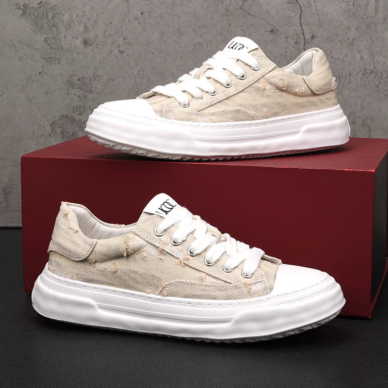 Men's Canvas Shoes, Height Increasing, Breathable