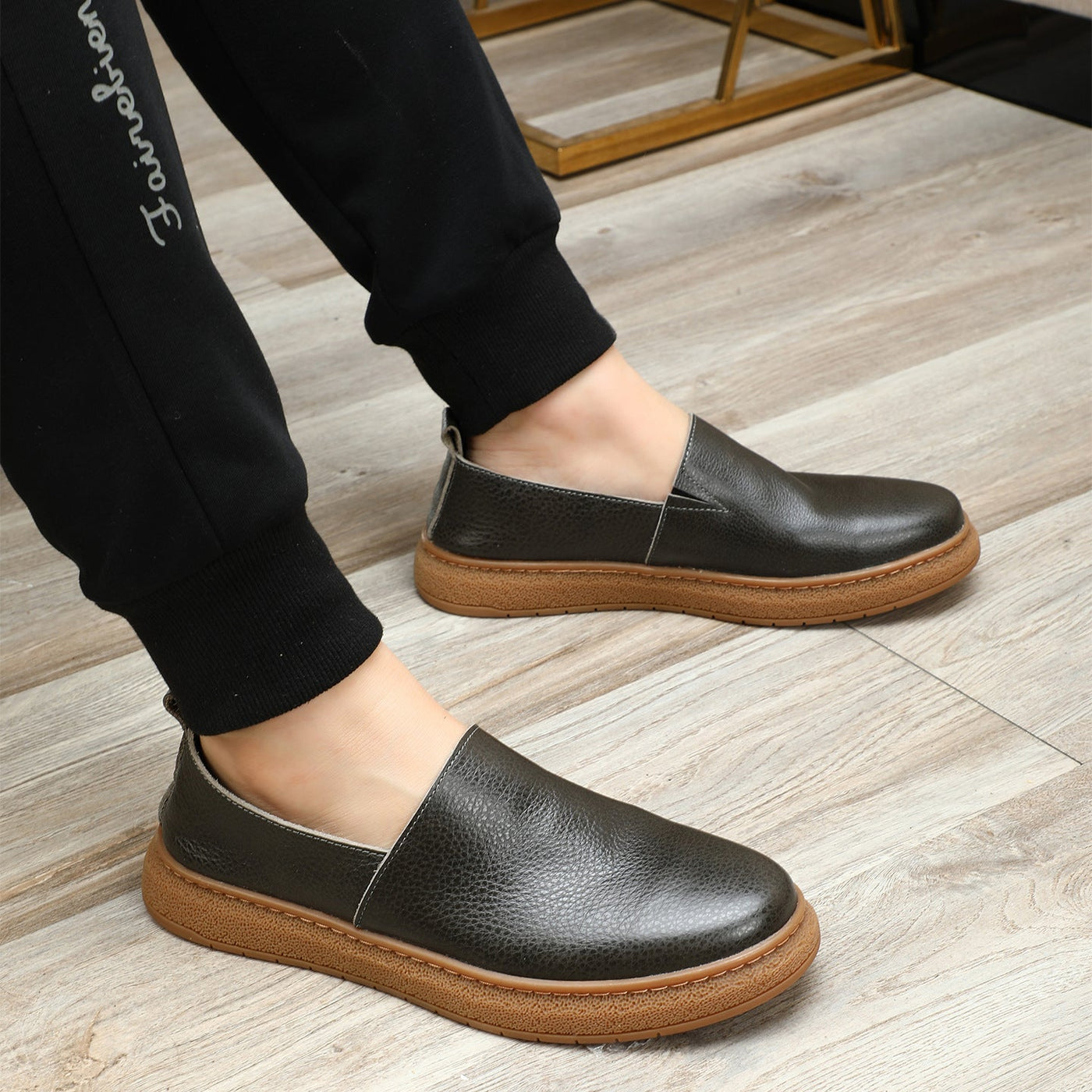Very comfortable single-layer soft waxed cowhide loafers 2026 summer new arrival slip-on breathable 3
