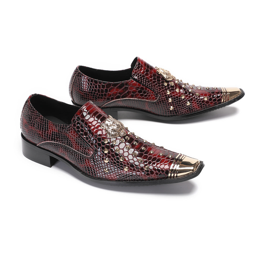 Men's Leather Shoes – Rhinestone Detail