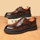 Men's british style versatile formal leather shoes - comfortable wedding groom shoes
