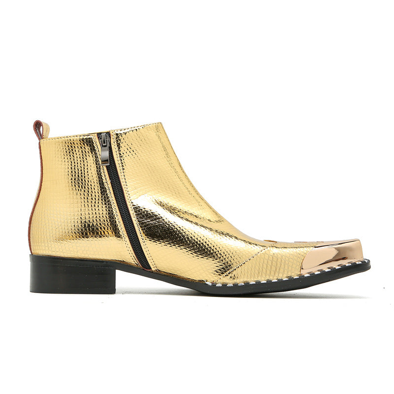 Men's Golden Chelsea Boots – Pointed Toe