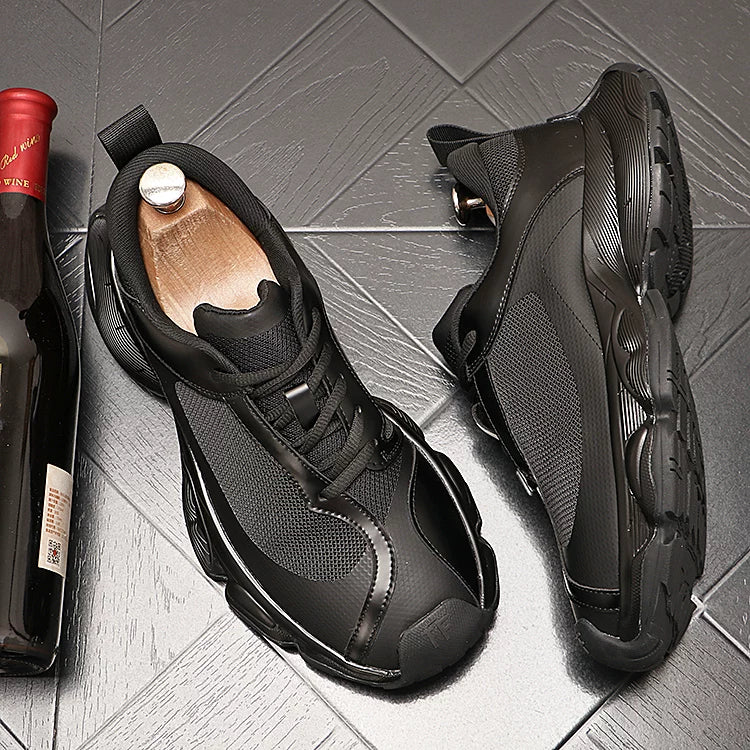 Men's Platform Height-Increasing Breathable Mesh British-Style Athletic Sneakers Casual