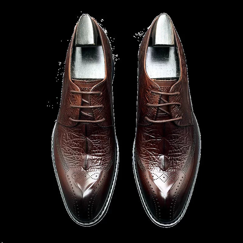 Men's Genuine Leather Oxford Shoes, Breathable, Pointed Toe